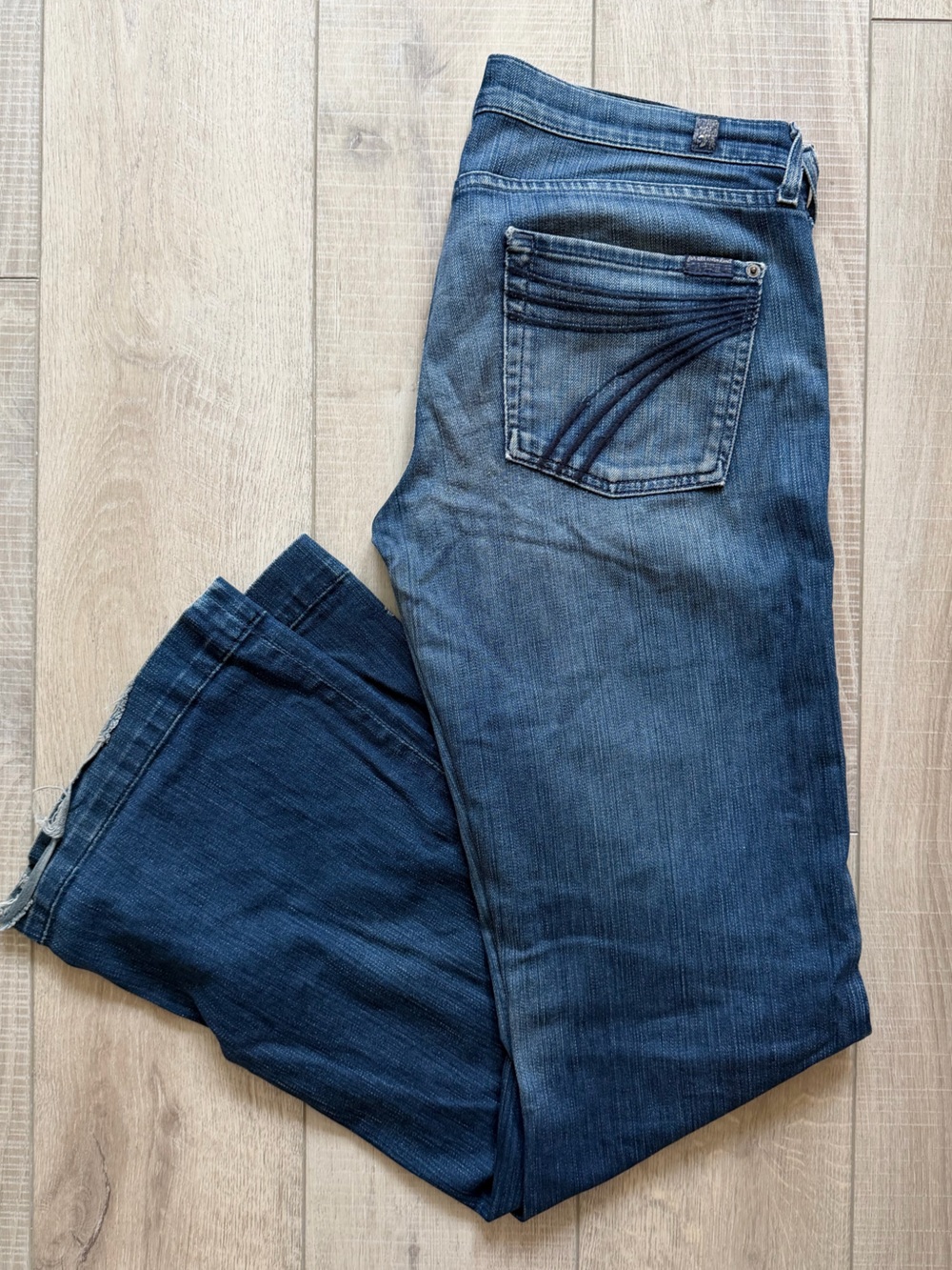 7 For All Mankind Dojo Jeans Dark Blue Bootcut Jeans